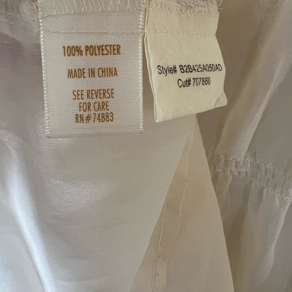 Cream Ruffled Sheer Blouse - Picture 4 of 4